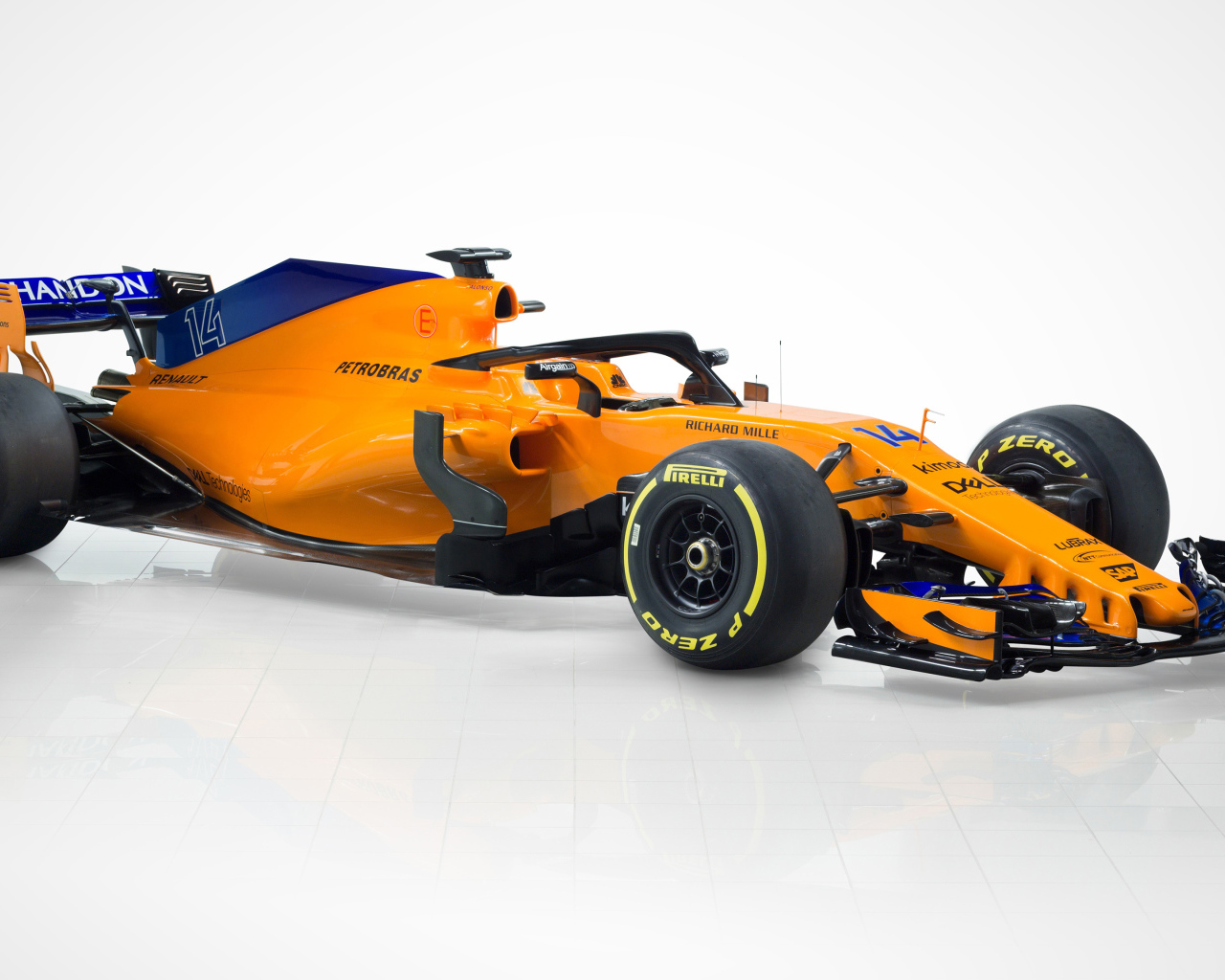 Гоночный автомобиль McLaren MCL33 F1, 2018 на сером фоне