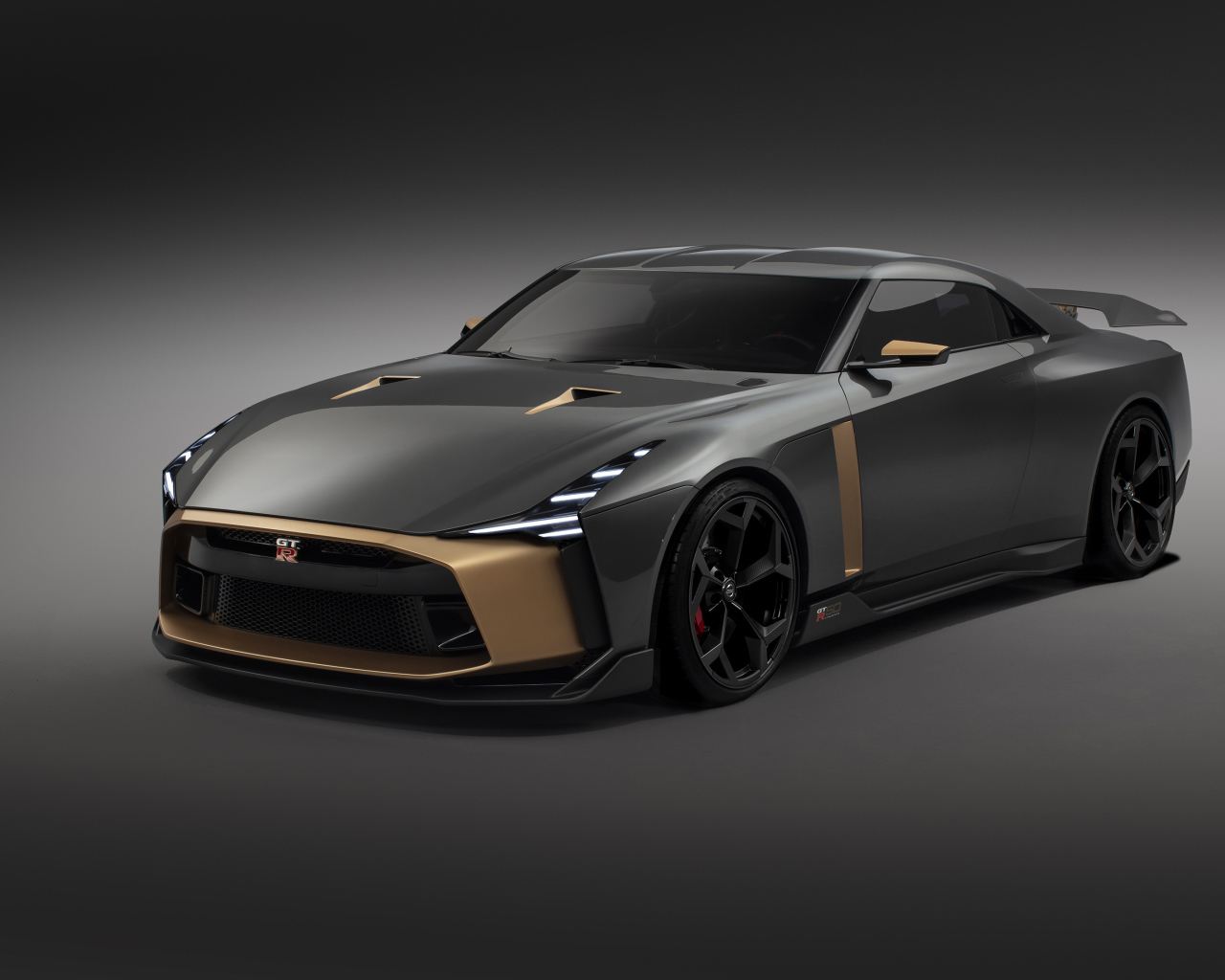Car Nissan GT-R50 2018 on a gray background