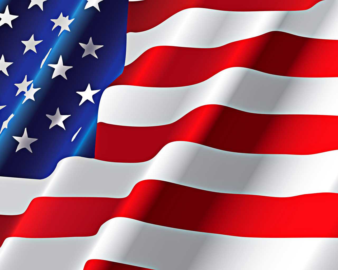 Американский флаг развевается 
