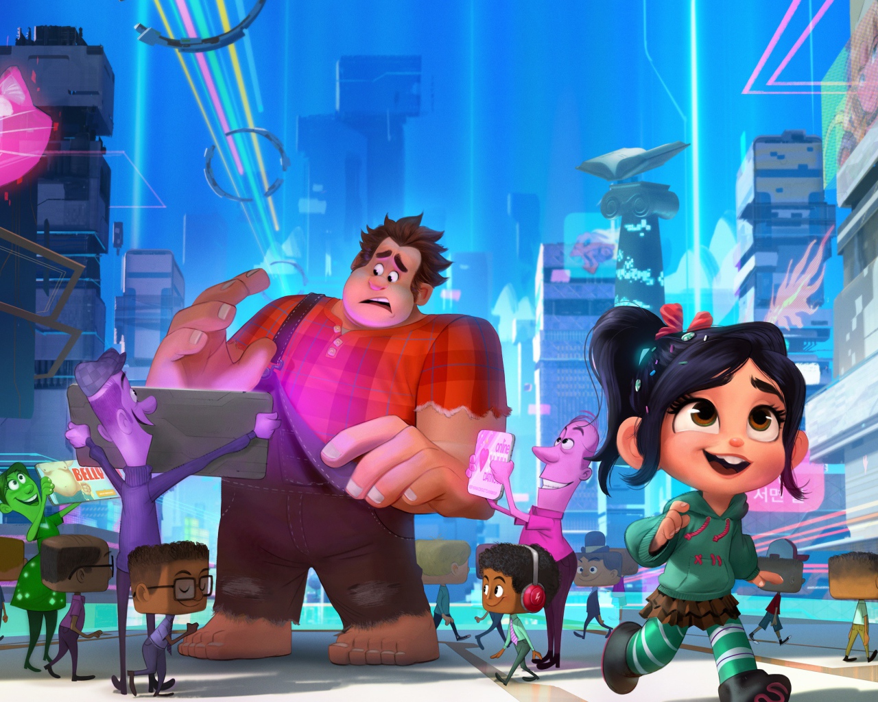 Герои нового мультфильма Ральф ломает интернет. Ральф 2, 2018