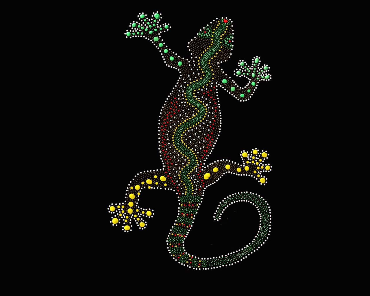 Блестящий геккон на черном фоне