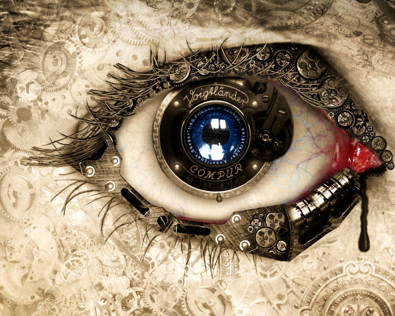 Глаз с механизмом часов