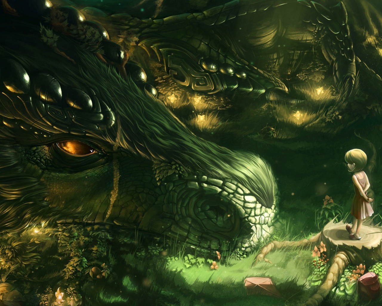 Большой дракон и маленькая девочка, фэнтези