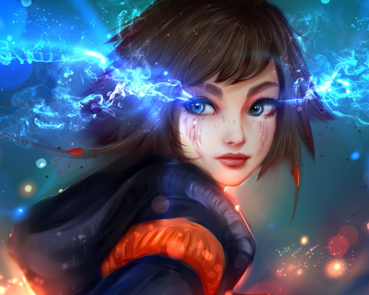 Фантастическая голубоглазая девушка аниме 