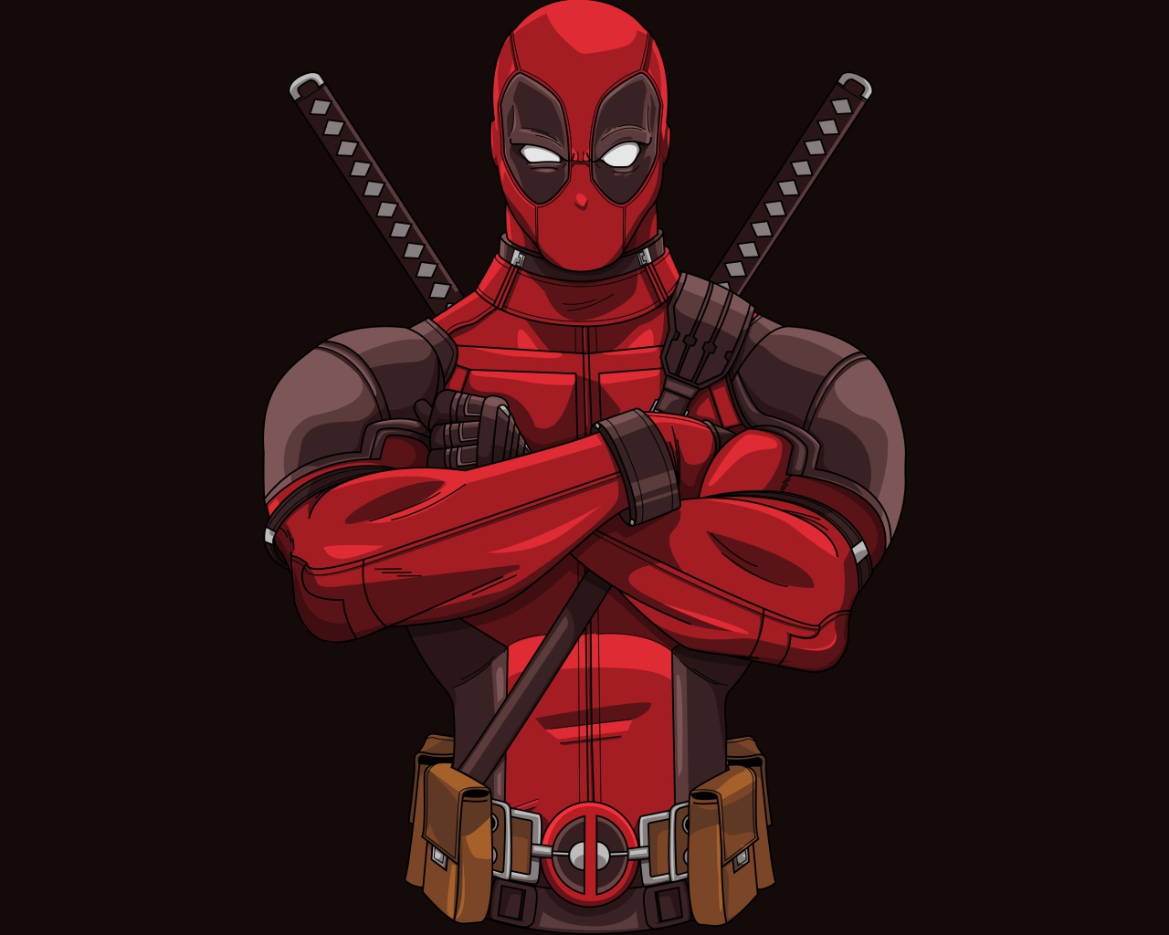 Супергерой Дэдпул на черном фоне