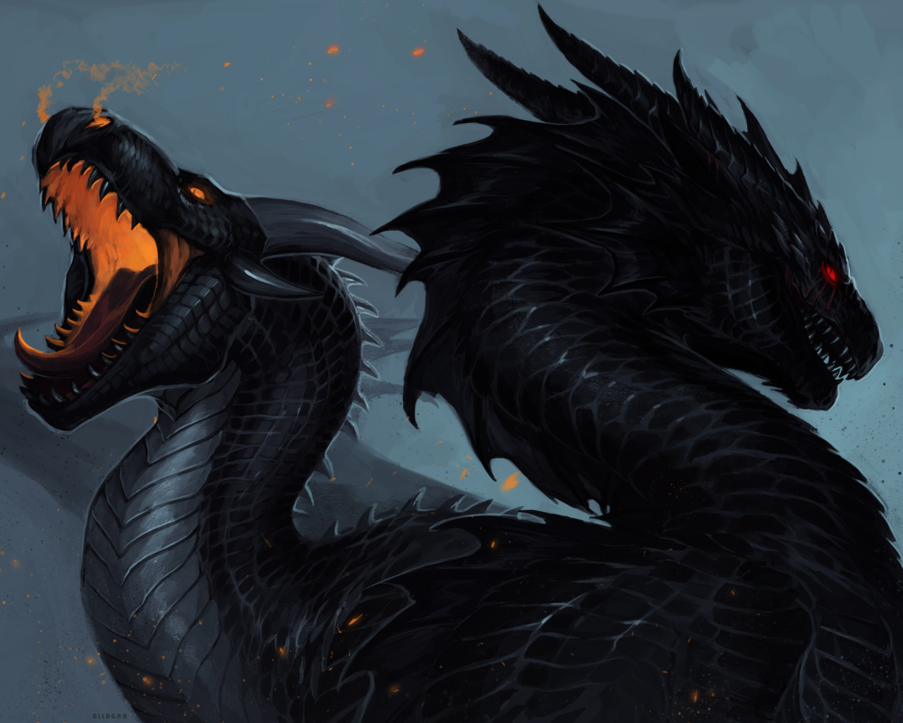 Два черных дракона, фэнтези