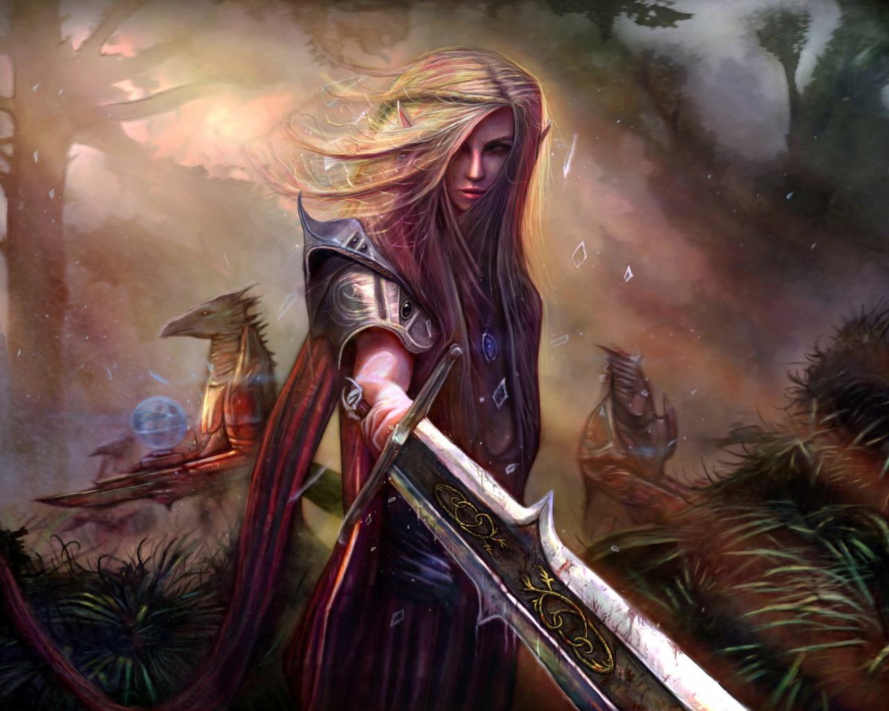 Женщина воин с мечом, фэнтези