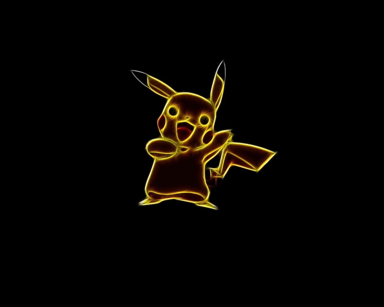 Покемон Пикачу на черном фоне