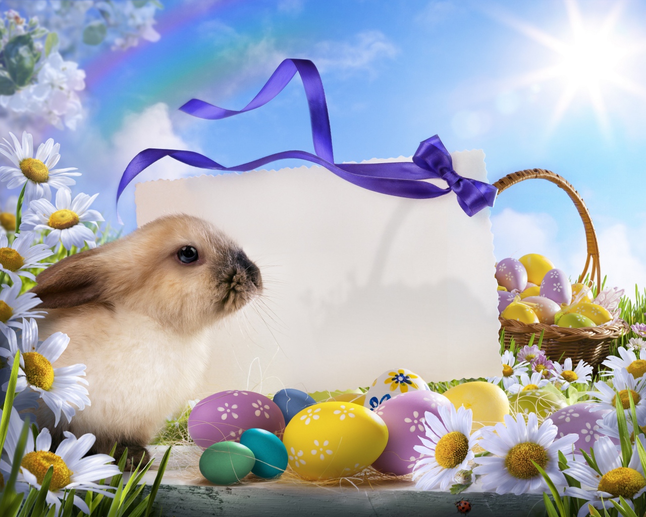 Красивый шаблон поздравительной пасхальной открытки