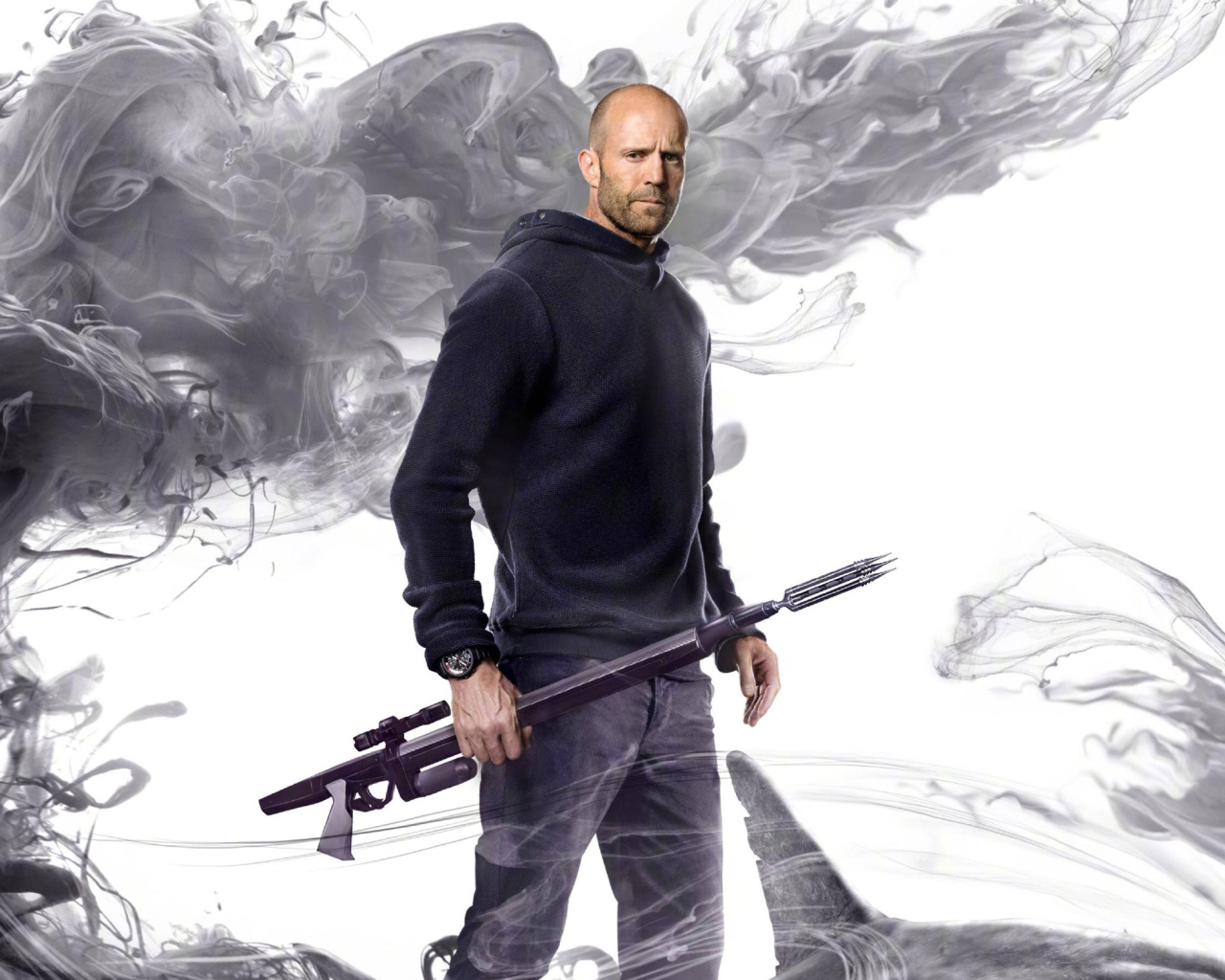 Актер Джейсон Стейтем в фильме Мег. Монстр глубины, 2018