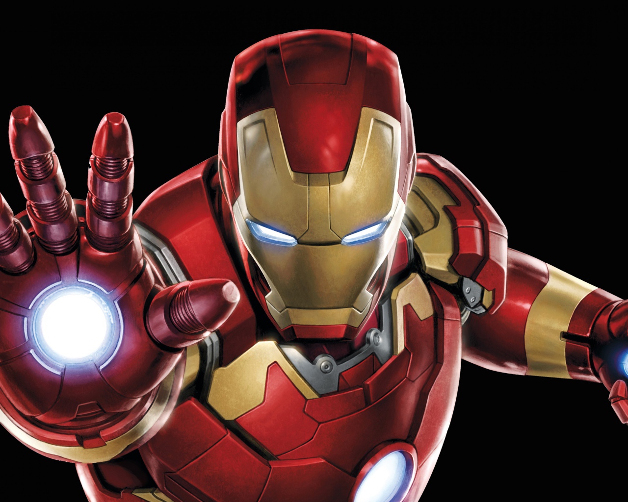 Супергерой Марвел Железный человек на черном фоне