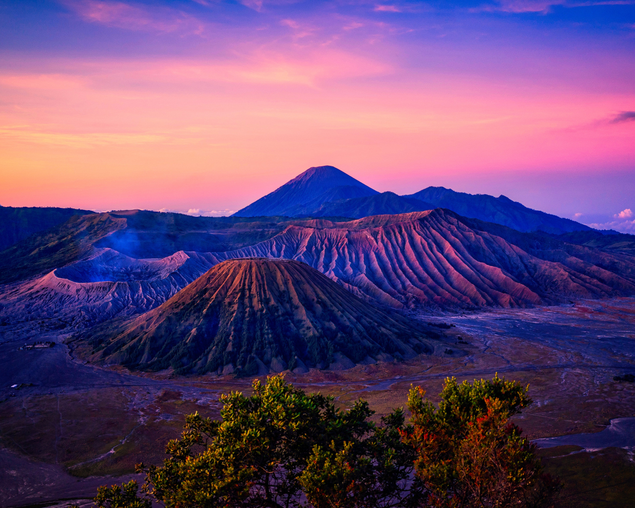 Вид на вулкан Бромо, Индонезия