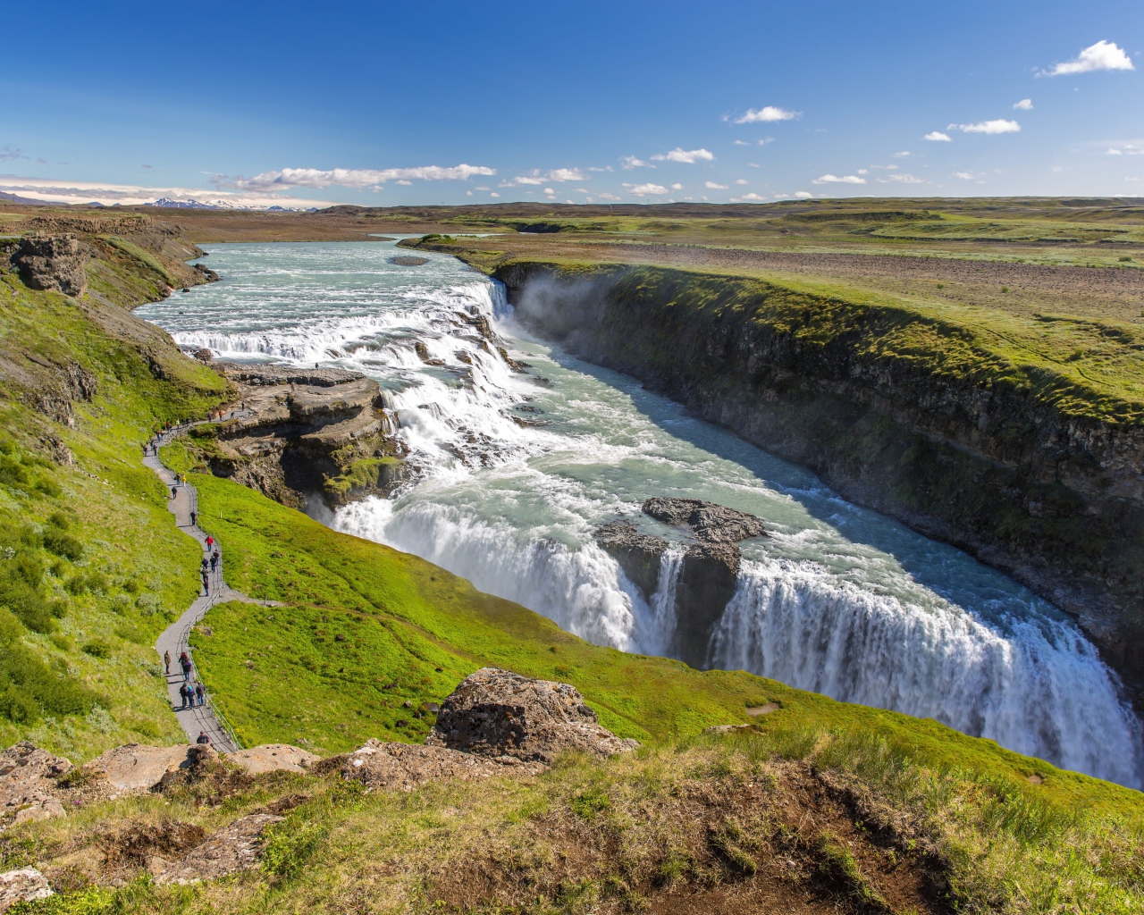 Быстрый водопад Гюдльфосс, Исландия