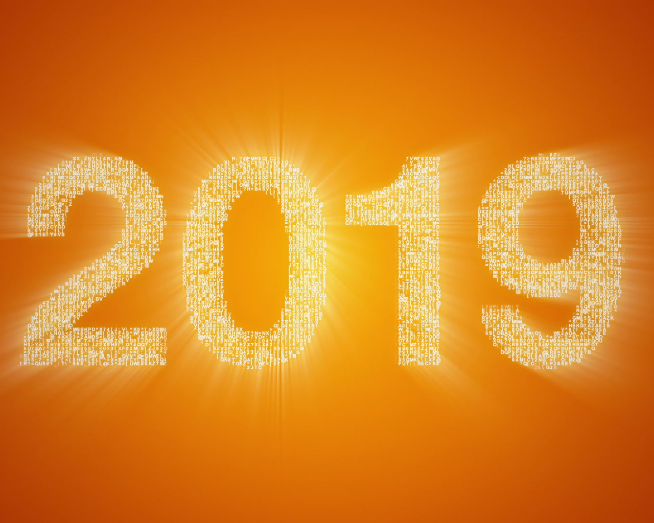 Цифры 2019 на оранжевом фоне 
