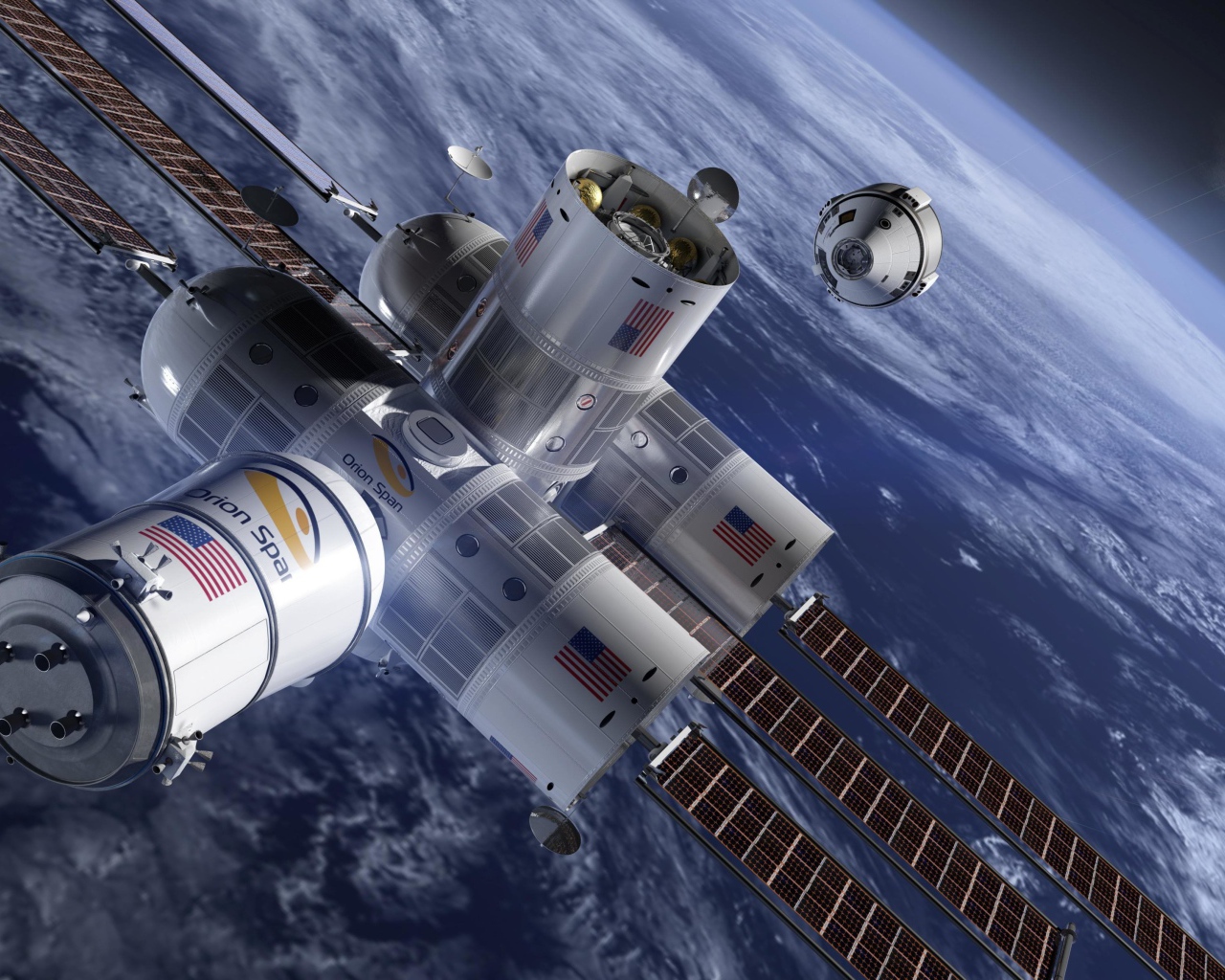 Космическая станция Aurora в космосе 