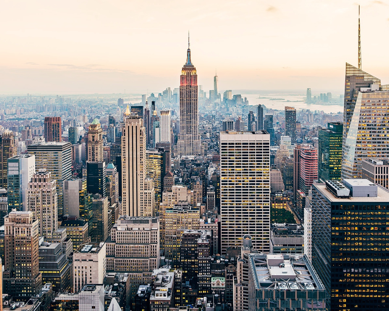Панорама небоскребов города Нью Йорк