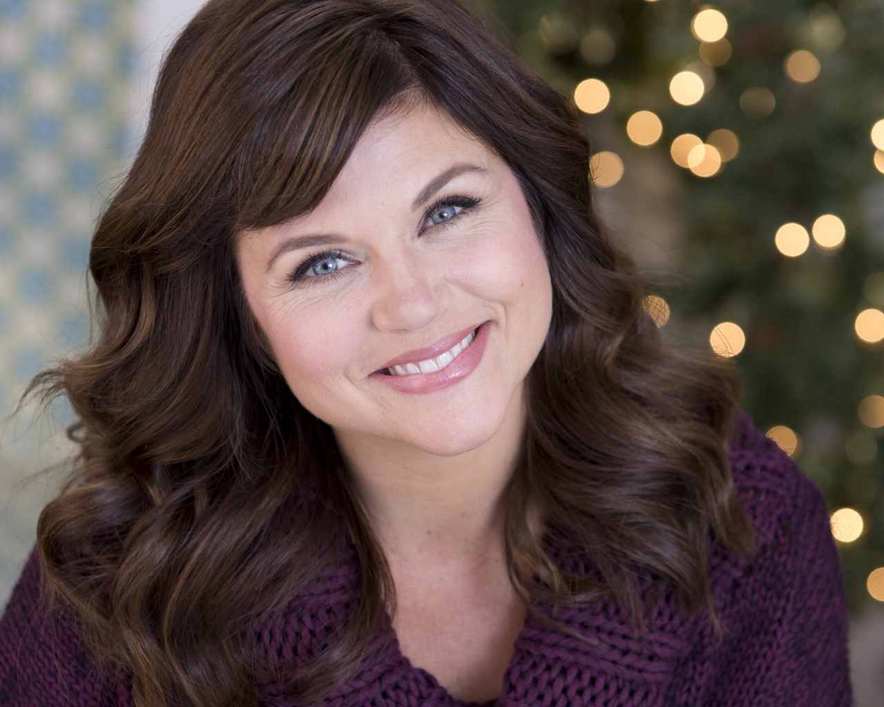 Милая голубоглазая улыбающаяся актриса Тиффани Тиссен