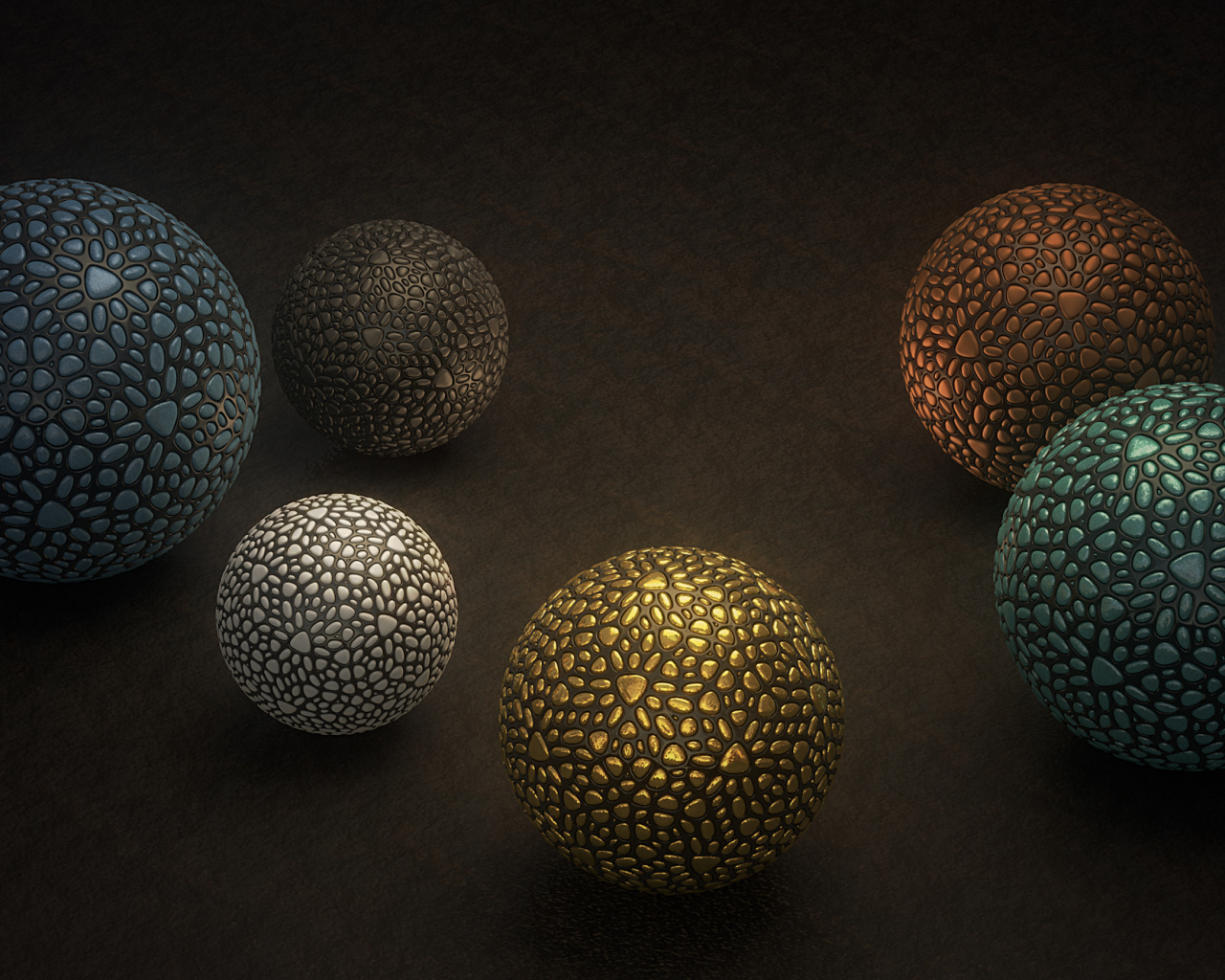 Разноцветные шары 3д графика на сером фоне