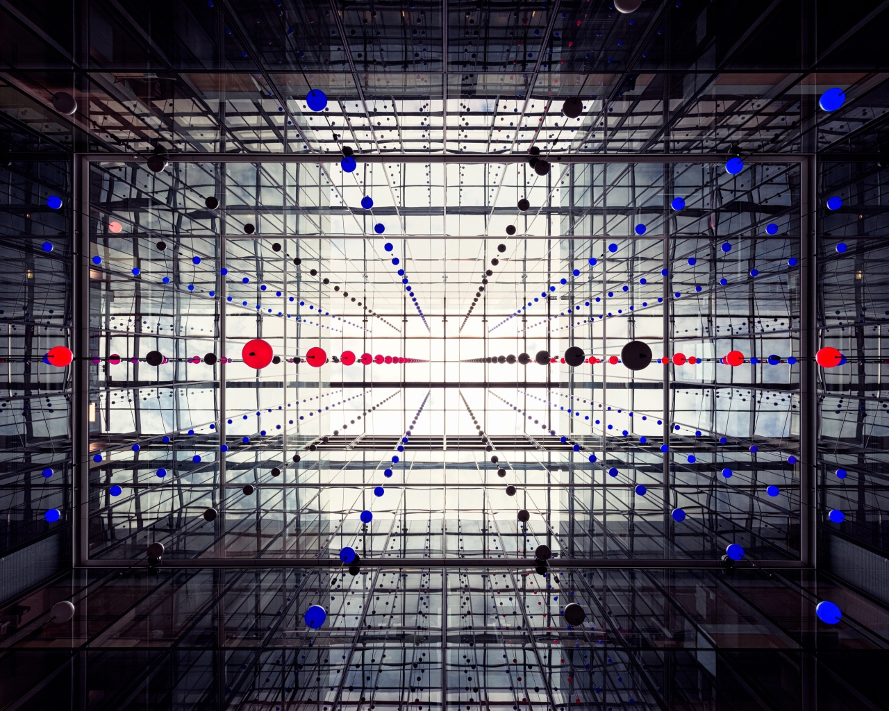 Абстрактная 3д комната с шарами