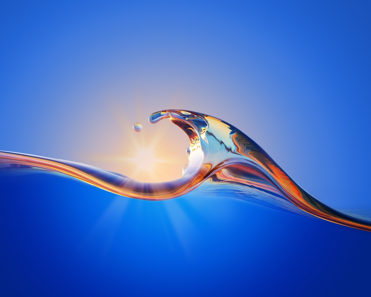 Абстрактная волна на голубом фоне