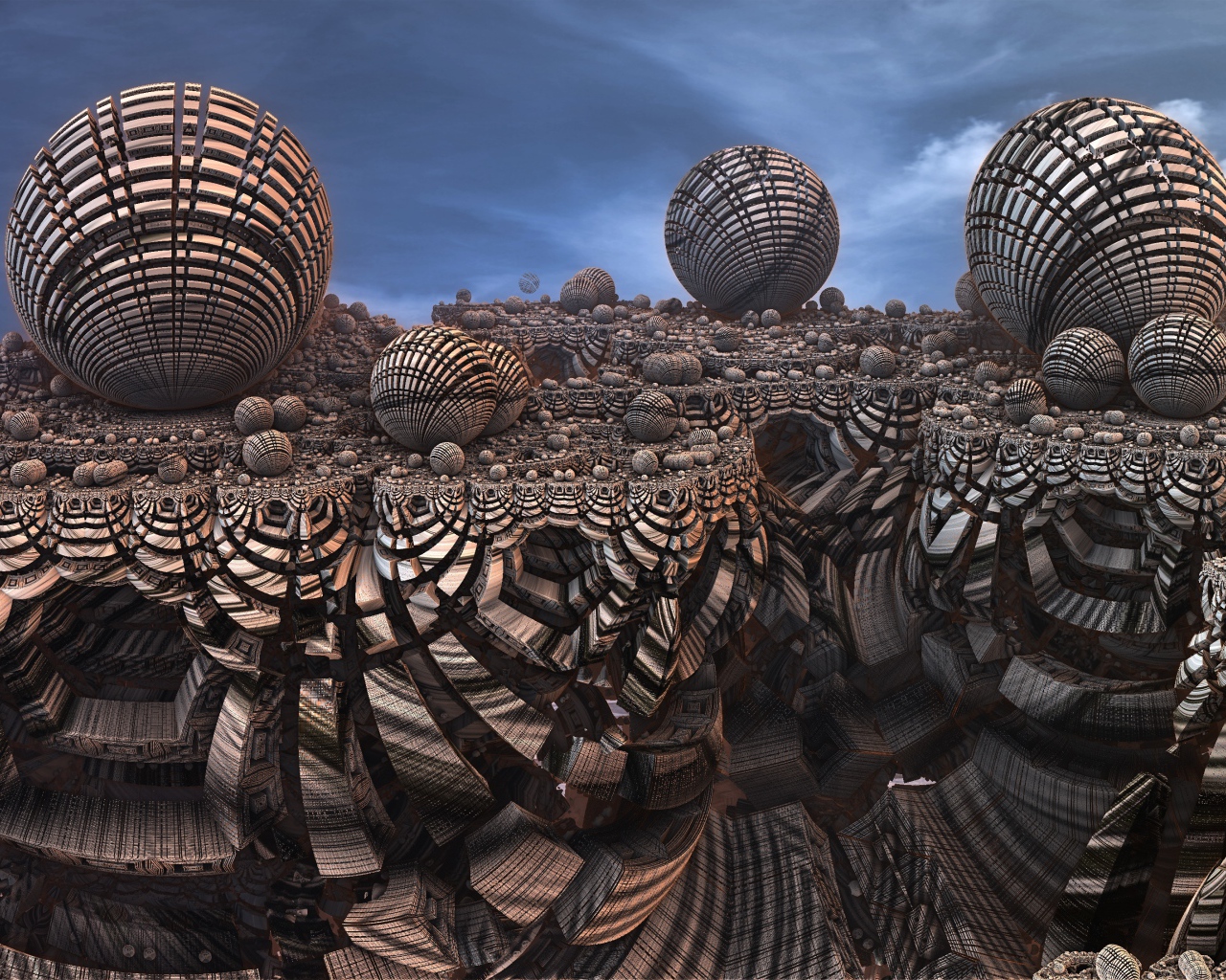 Шары на необычной поверхности 3д графика