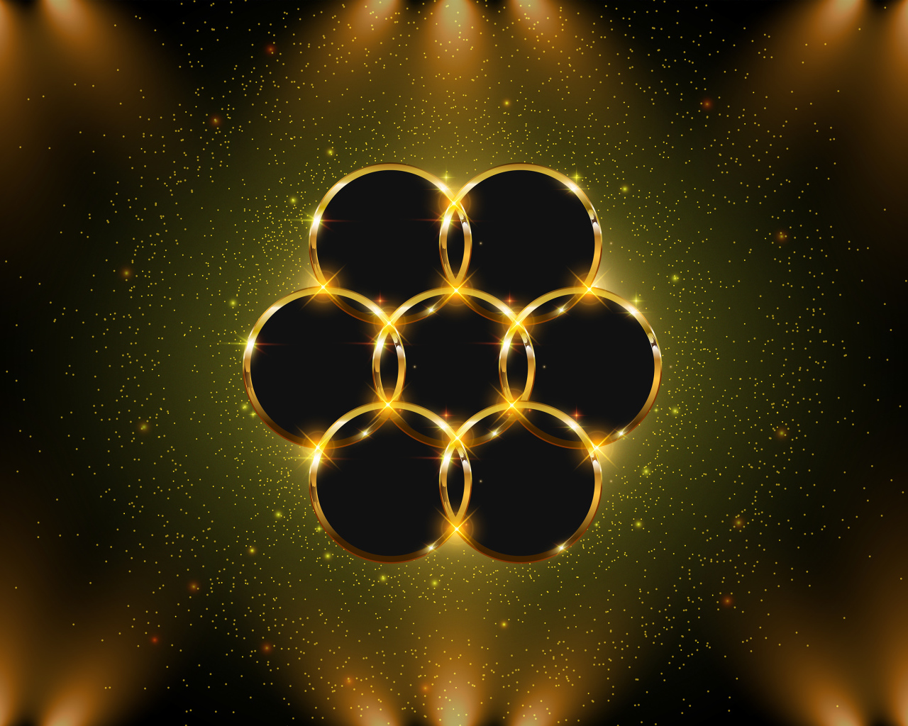 Красивый золотой цветок 3д графика