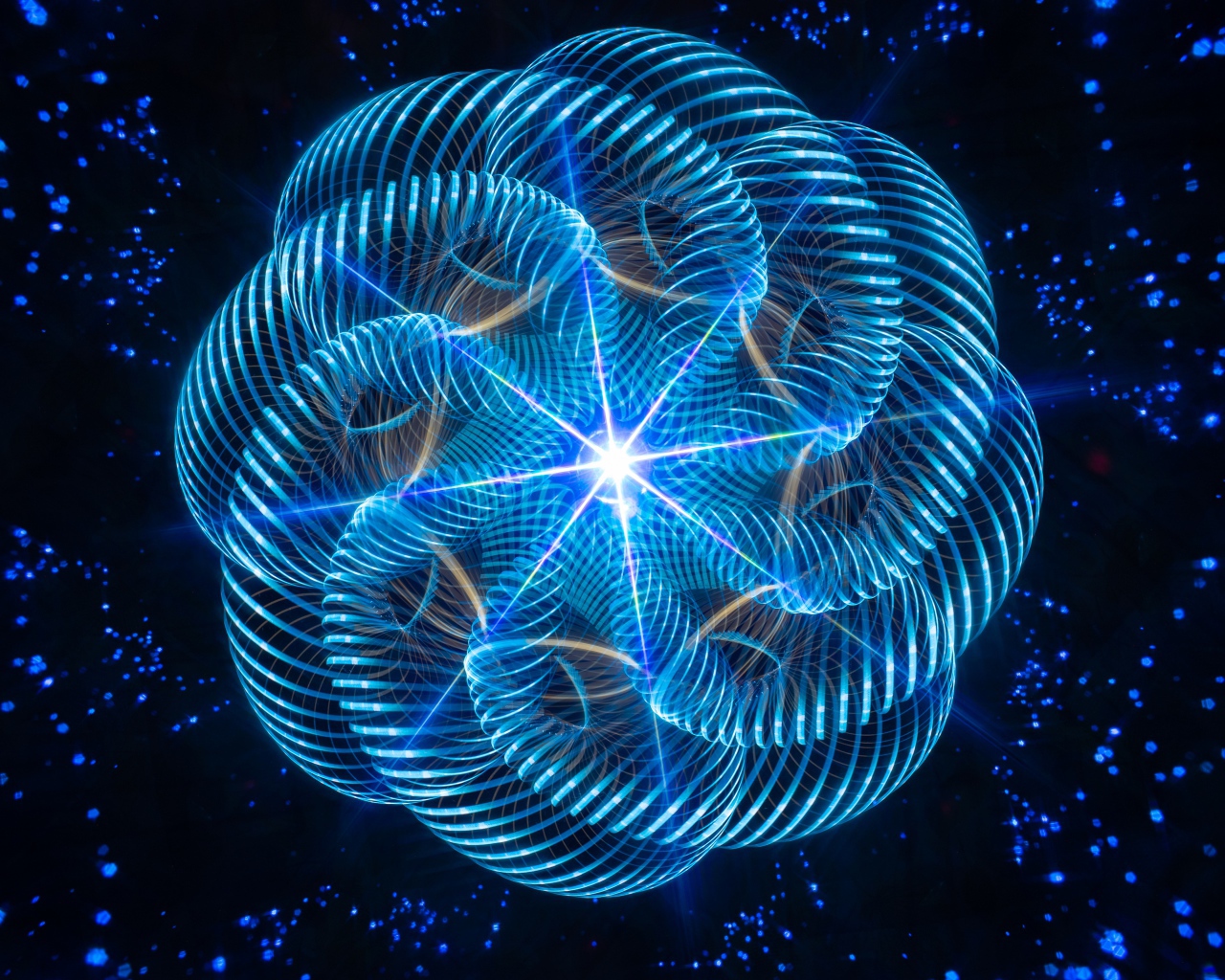 Красивый спиральный рисунок с яркой звездой в середине