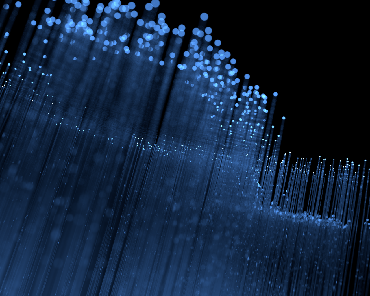 Голубые неоновые линии на черном фоне