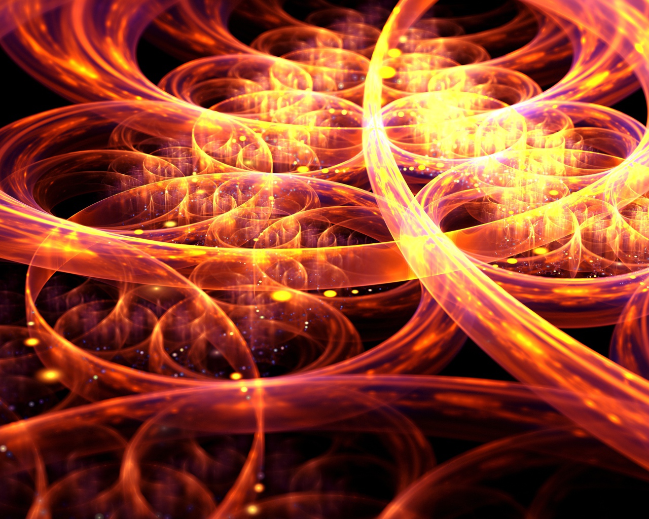 Фрактальные яркие круги разного размера