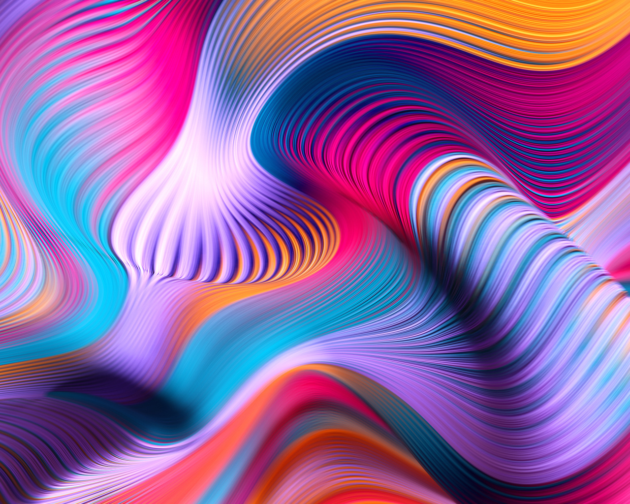 Разноцветные абстрактные волны крупным планом