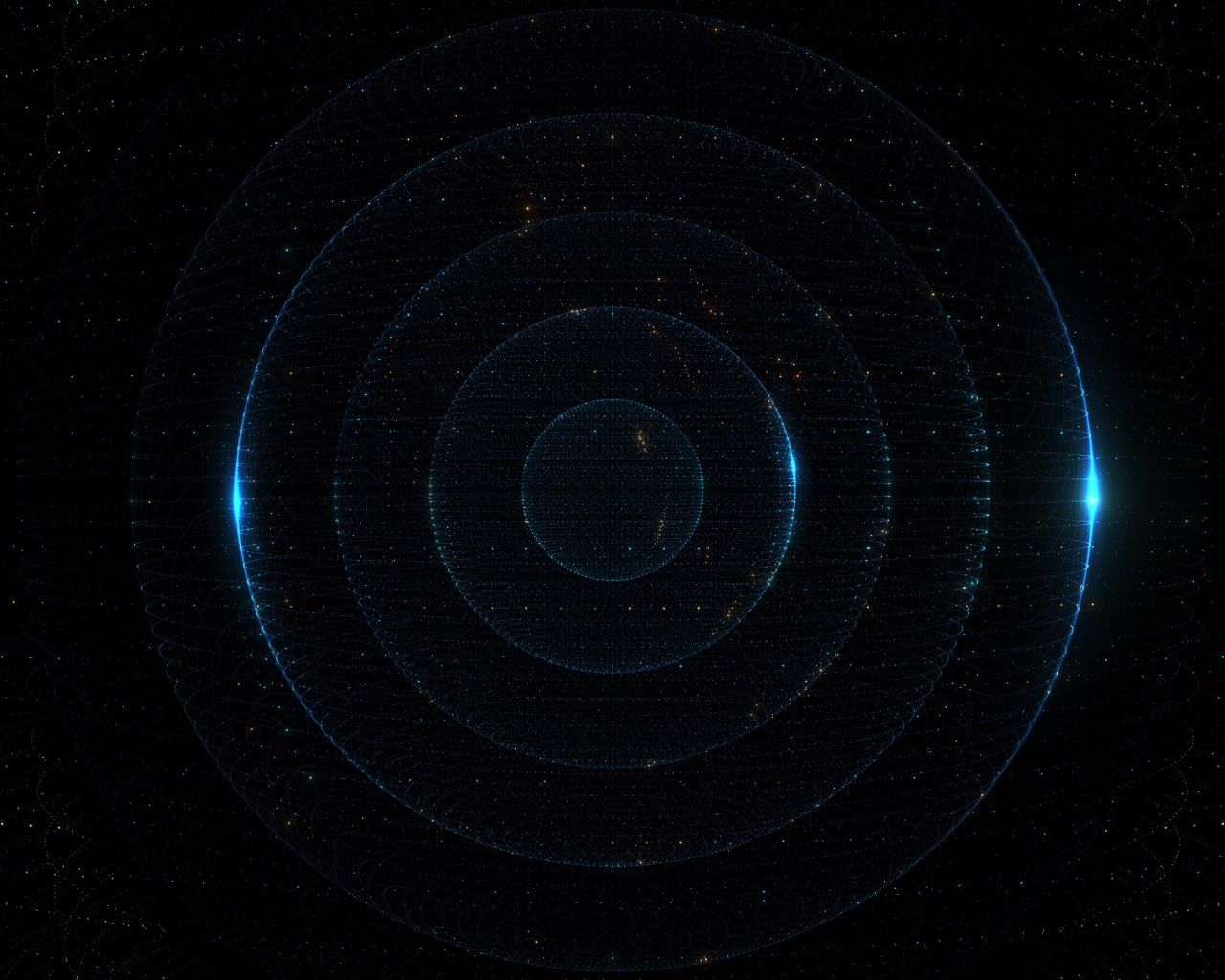 Неоновые круги на черном фоне 