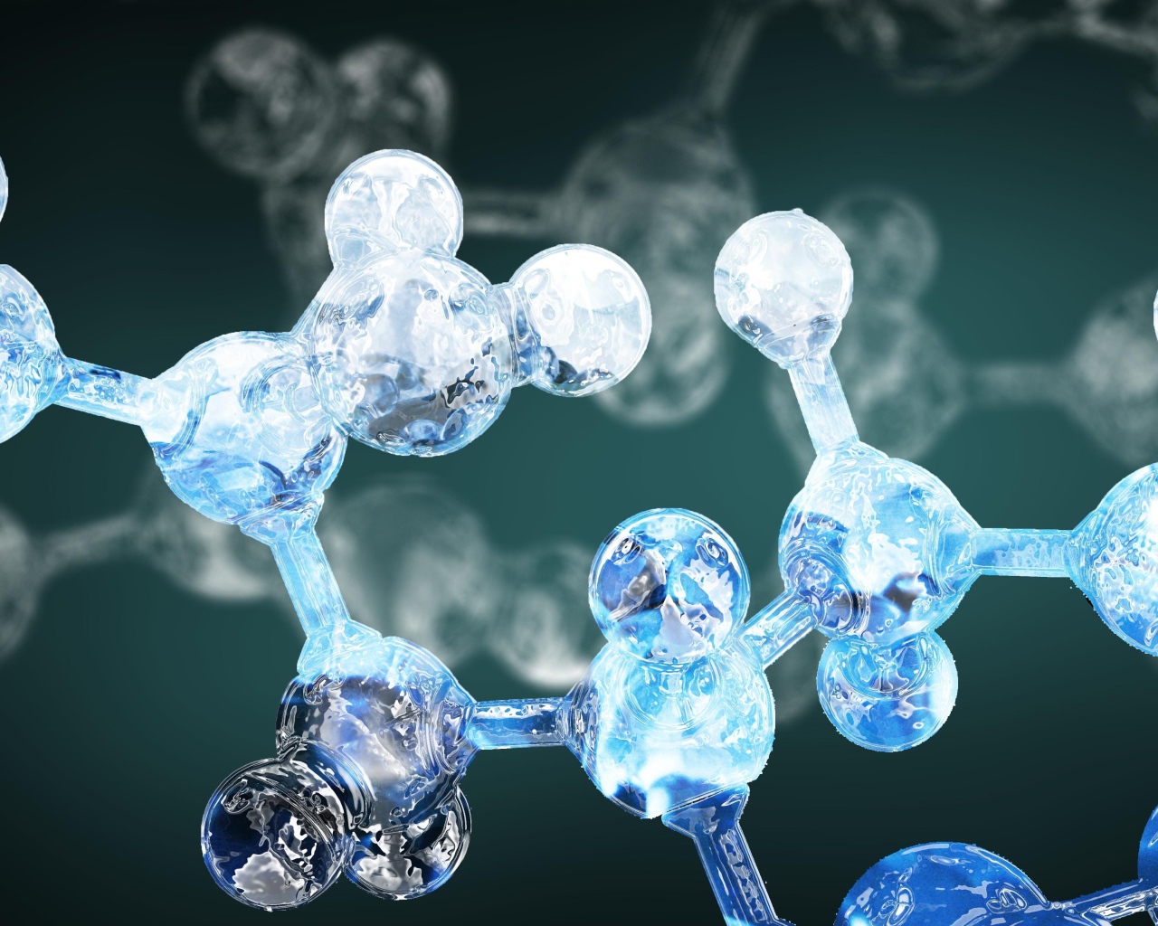 Neon molecular bonds close up