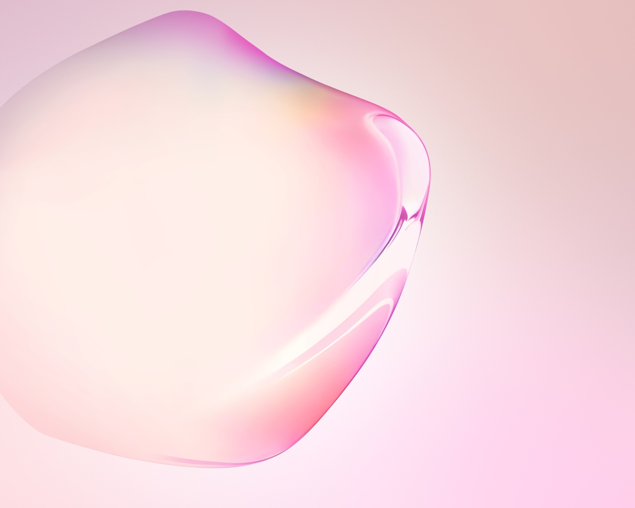 Transparent bubble on pink background