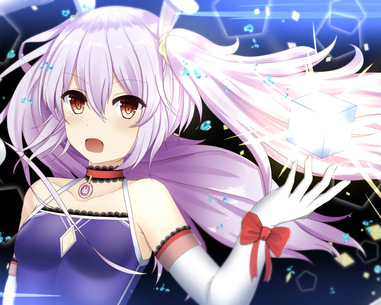 Красивая девушка с  сиреневыми волосами, аниме Azur Lane