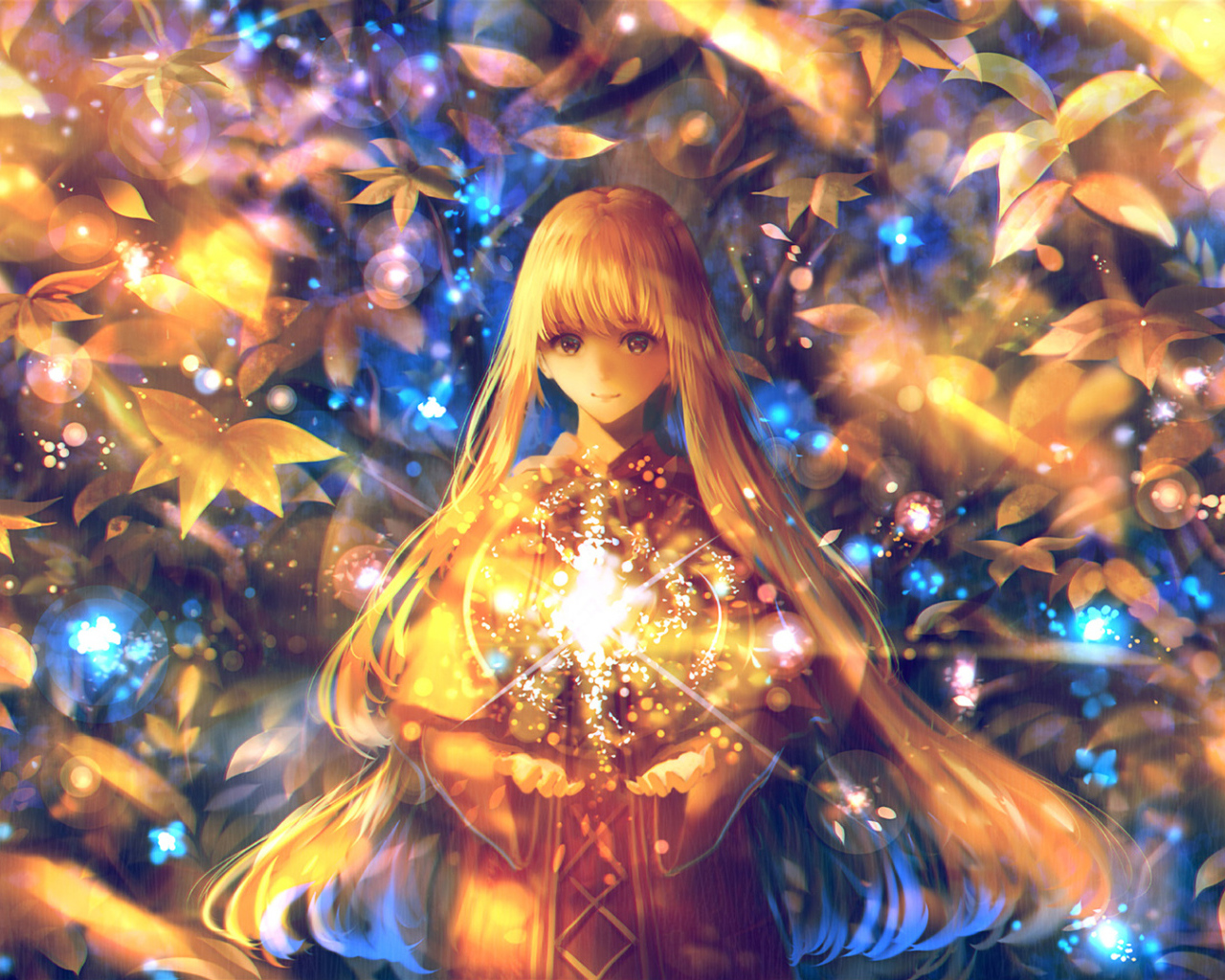 Фантастическая длинноволосая девушка со звездой в руках 