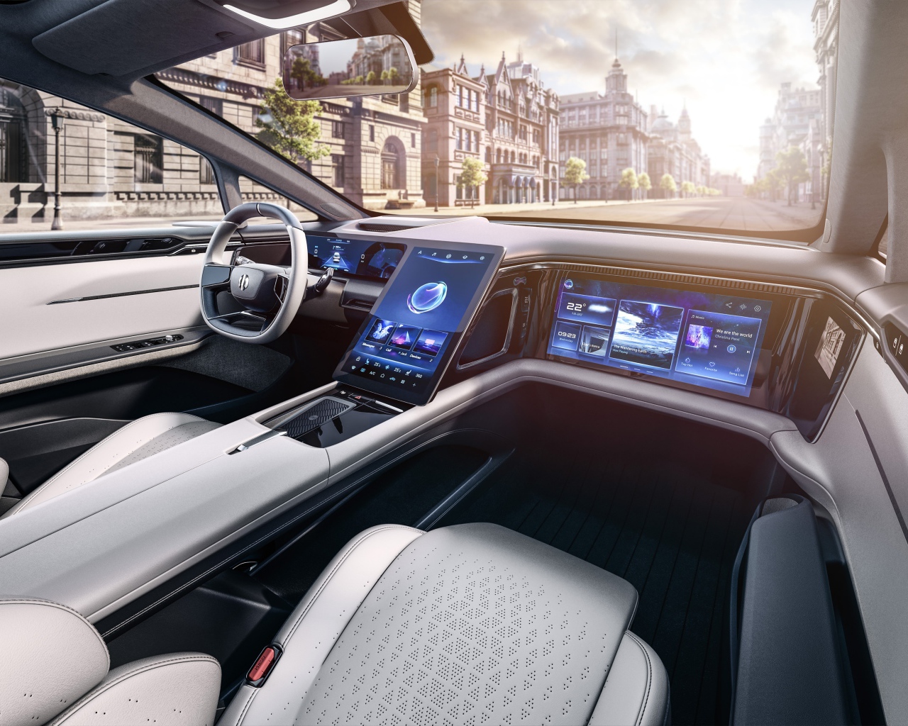 Стильный салон автомобиля HiPhi 1 2020 года 