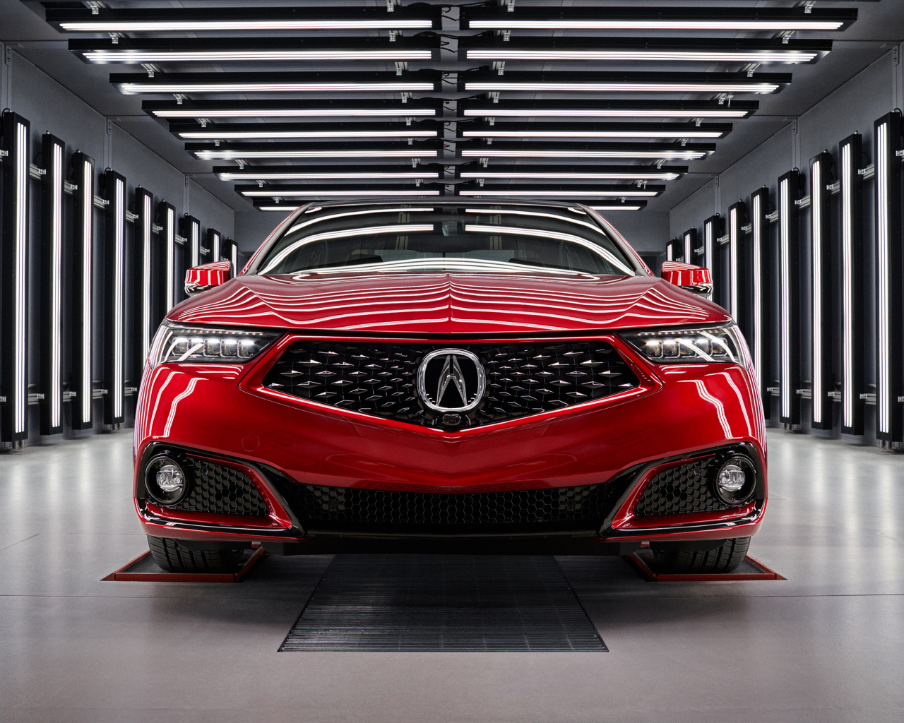 Красный автомобиль  Acura TLX PMC 2020 года