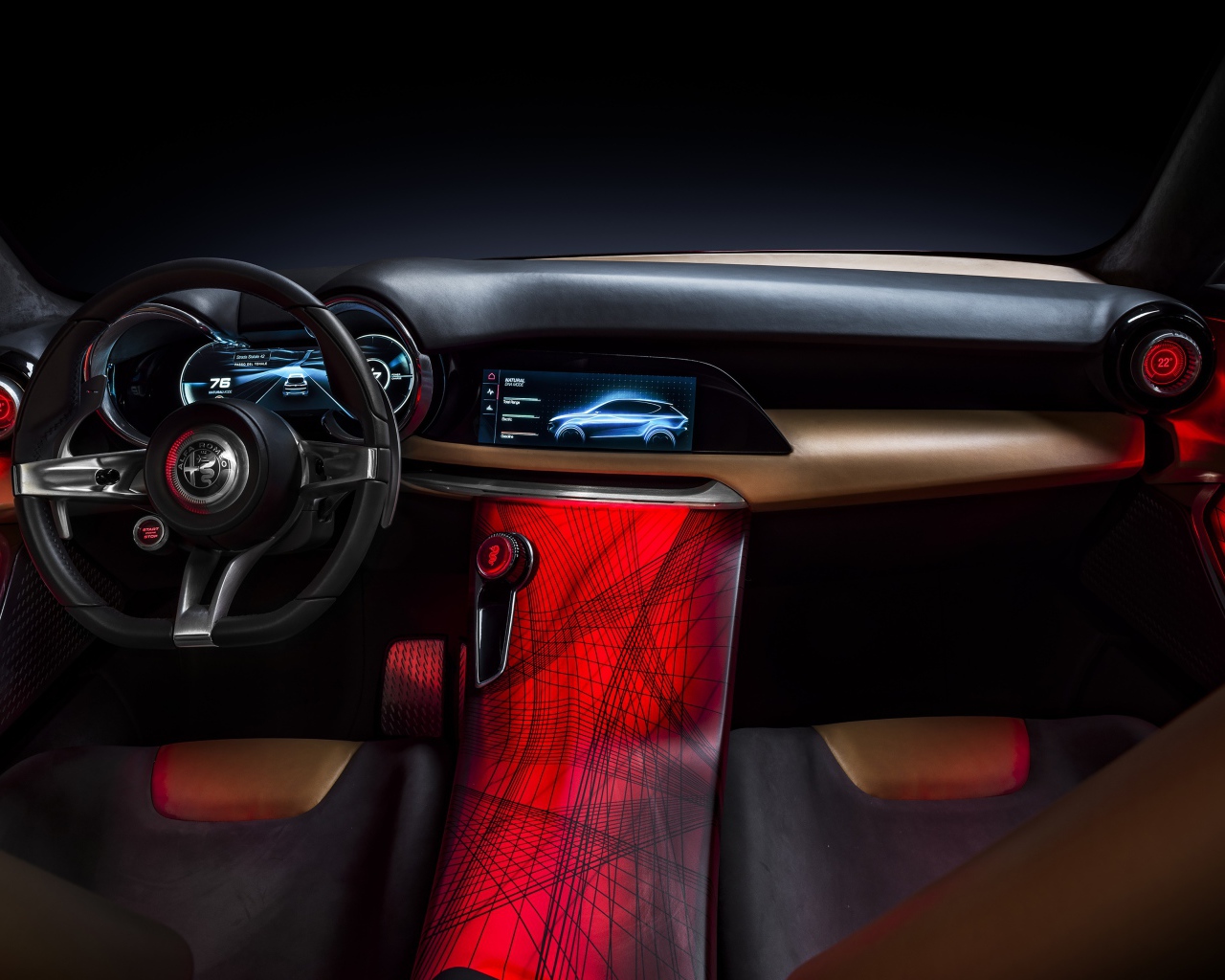 Дорогой салон автомобиля Alfa Romeo Tonale Concept, 2019 года