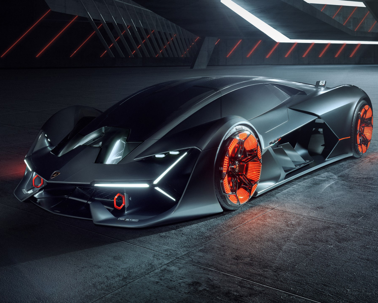 Дорогой стильный автомобиль Lamborghini Terzo Millennio 2019 года