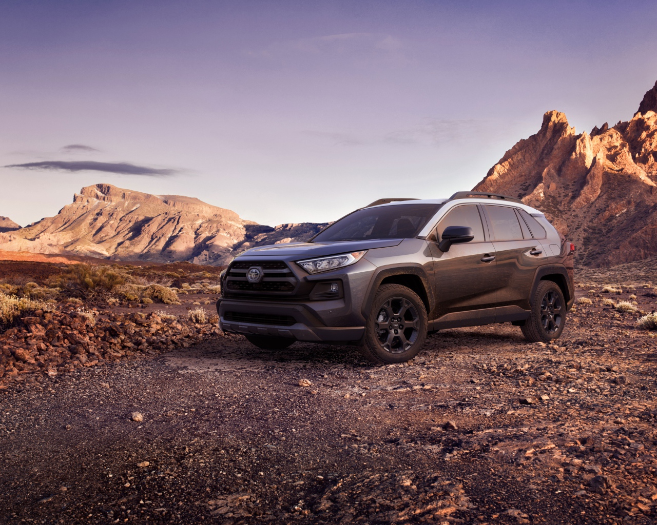 Внедорожник Toyota RAV4 в горах 