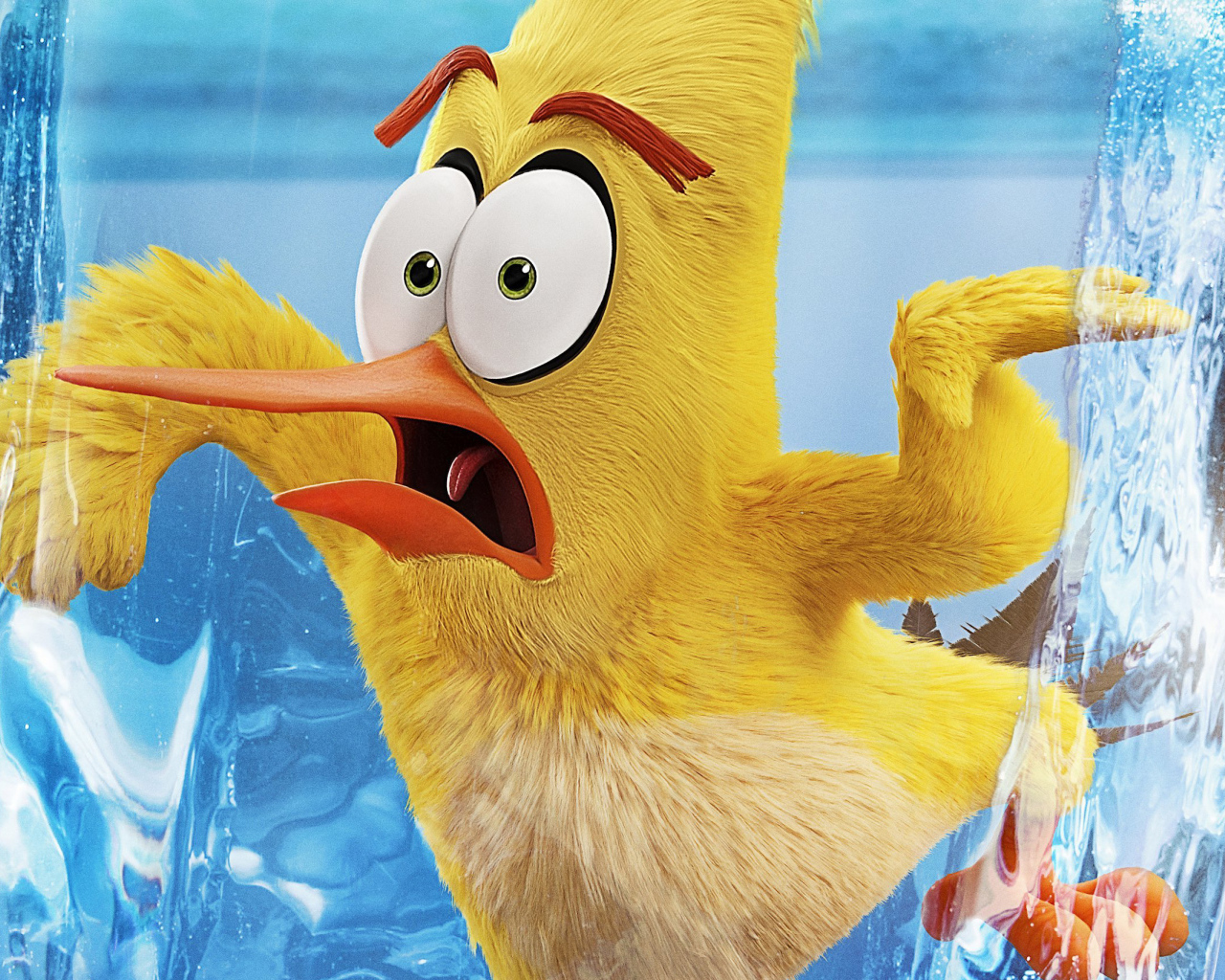 Yellow Bird In The Ice Cartoon The Angry Birds At Cinema 2