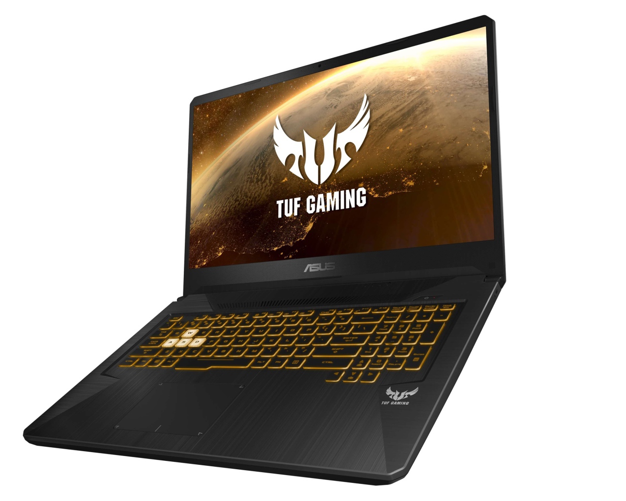 Игровой ноутбук ASUS TUF Gaming FX505DY & FX705DY на белом фоне, CES 2019