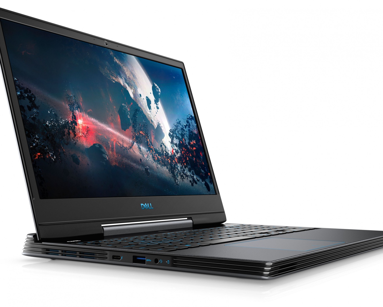 Игровой ноутбук Dell G5 15 на белом фоне