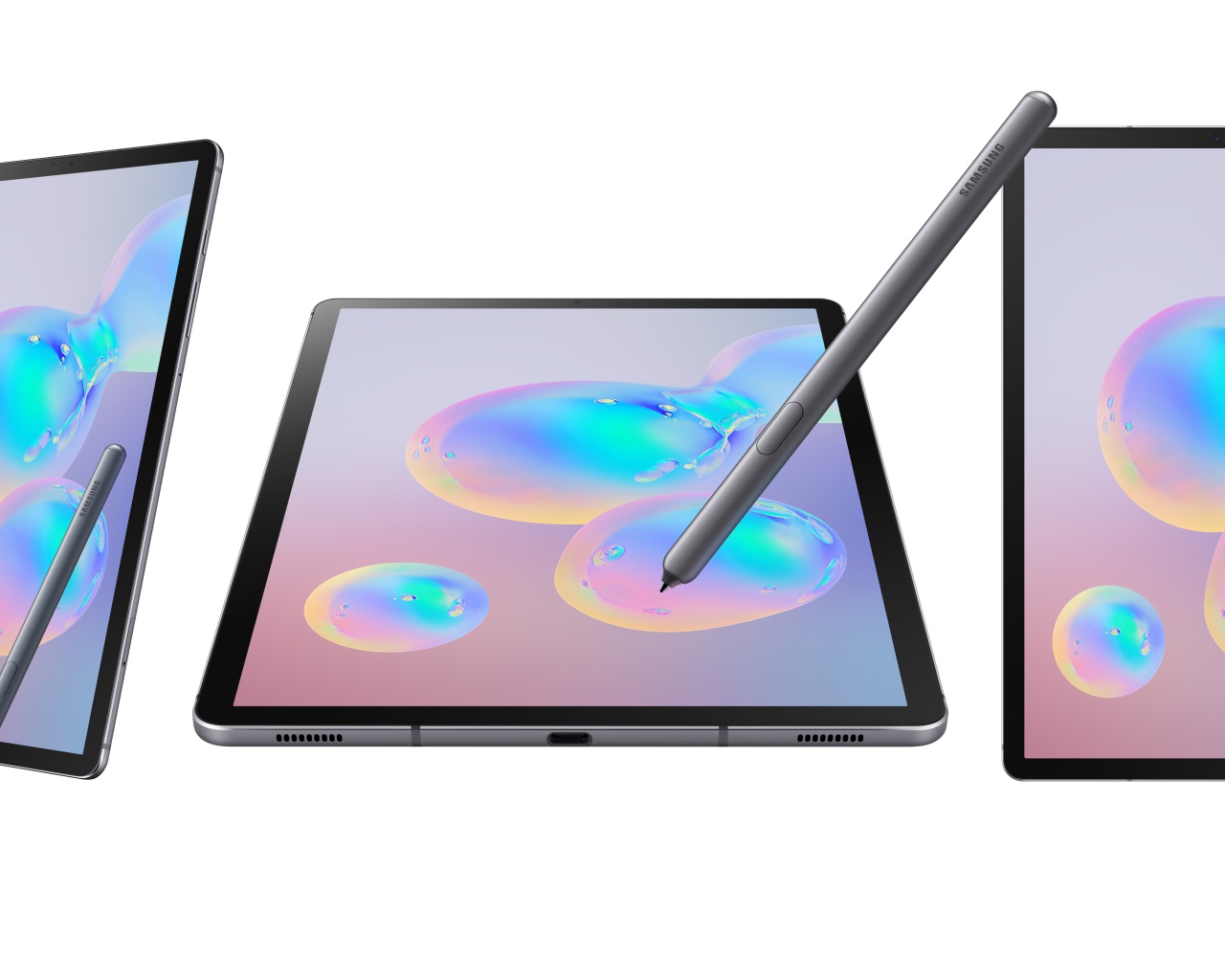Планшеты Samsung Galaxy Tab S6 на белом фоне