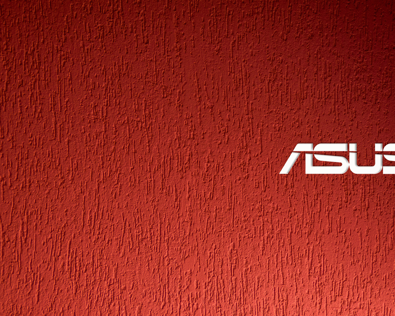 Белый логотип ASUS на красном фоне