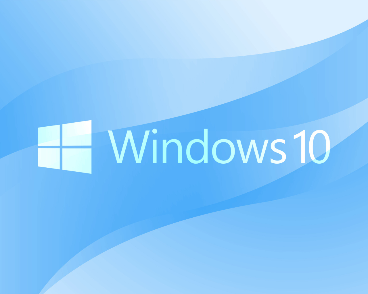 Логотип операционной системы  Windows 10 на голубом фоне