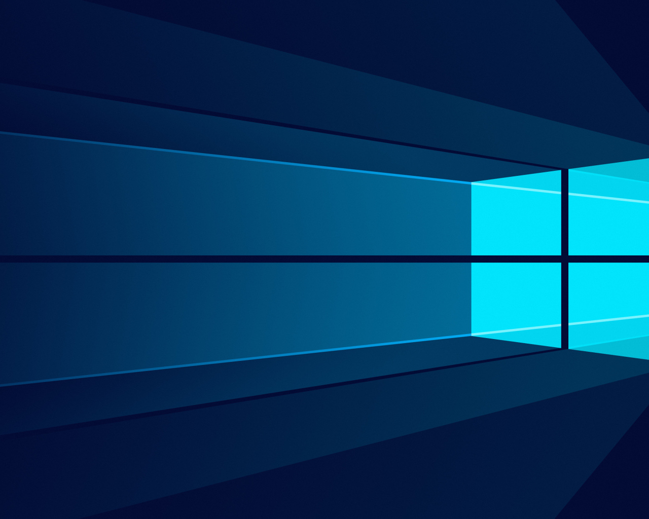 Окно Windows 10 на синем фоне