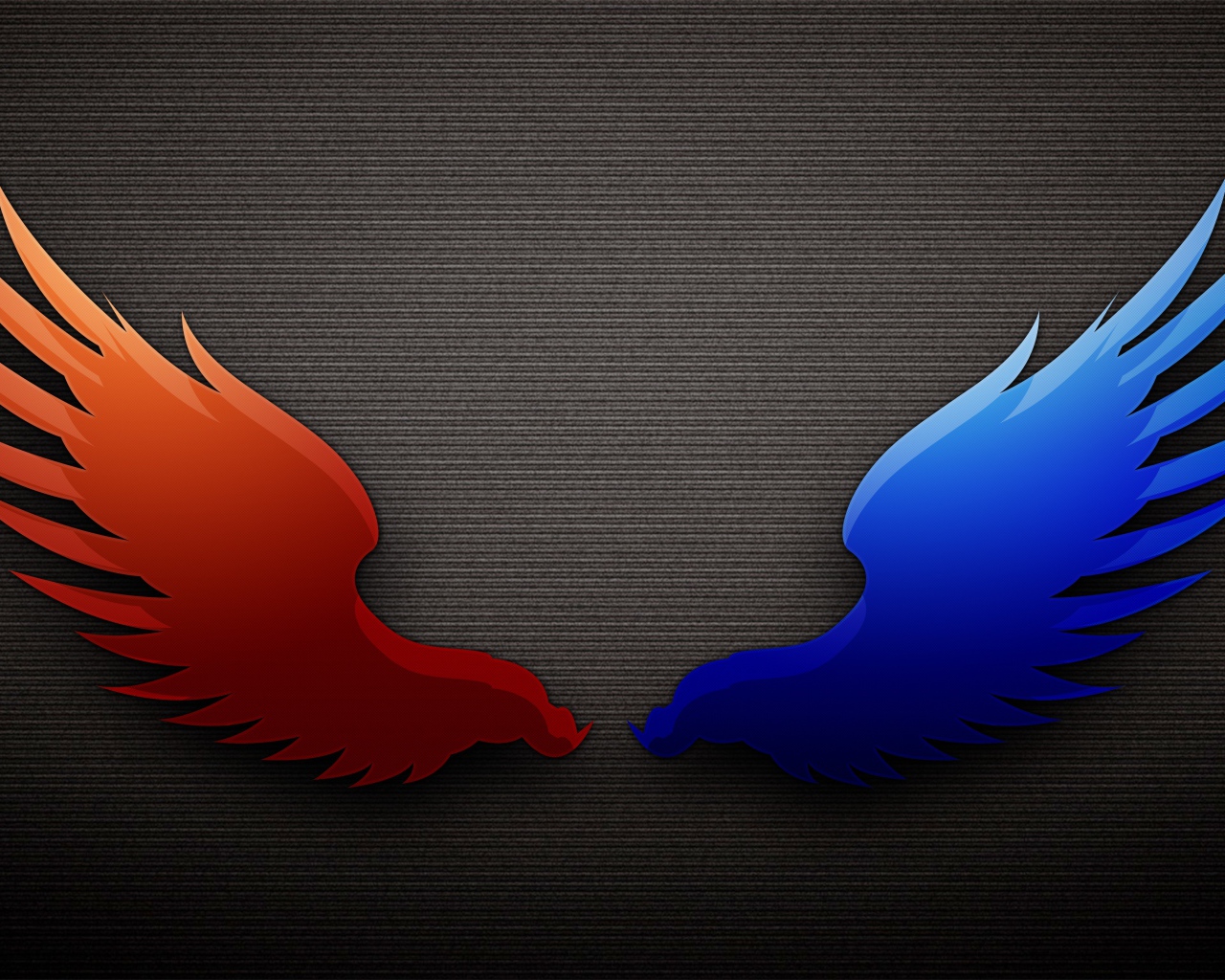 Разноцветные крылья на сером фоне