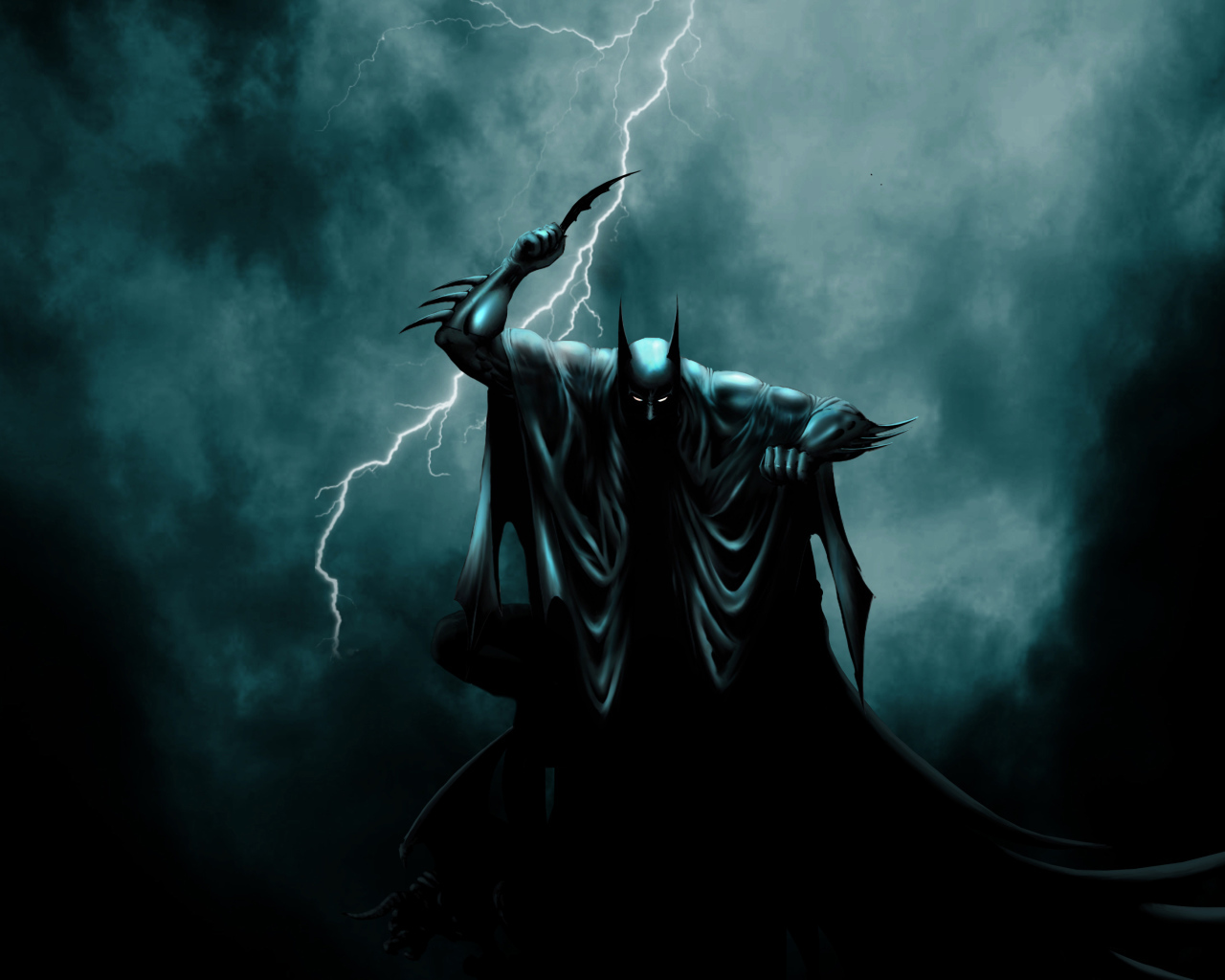 Темный рыцарь с молнией, рисунок