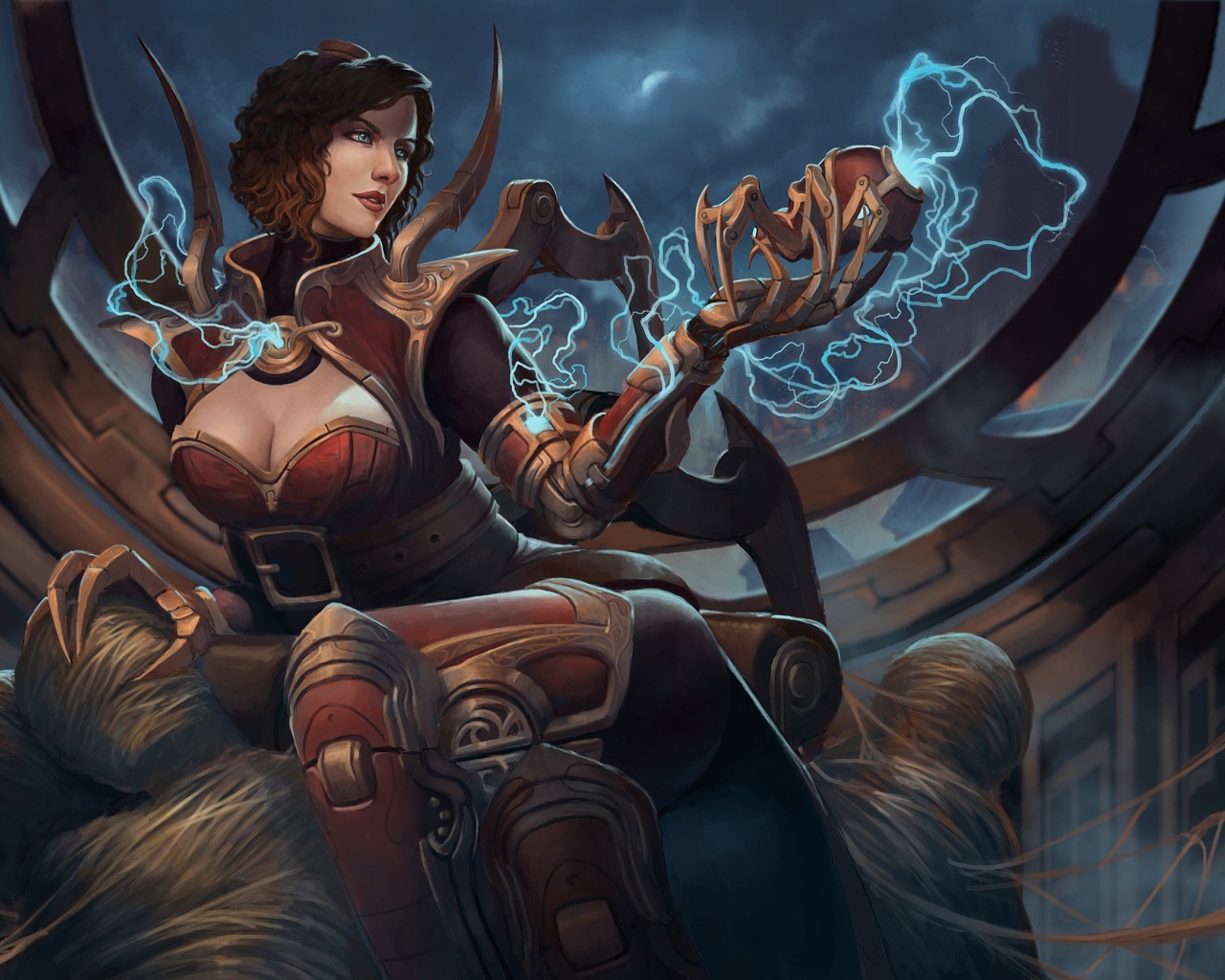 Фантастическая женщина с магическим сосудом в руке